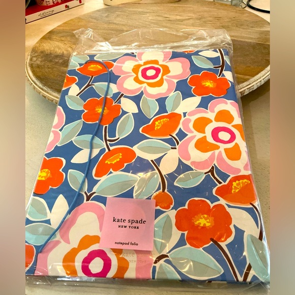 Kate spade notepad + Kate candy stripe pencil pouch / multi use zippered case - Picture 3 of 13